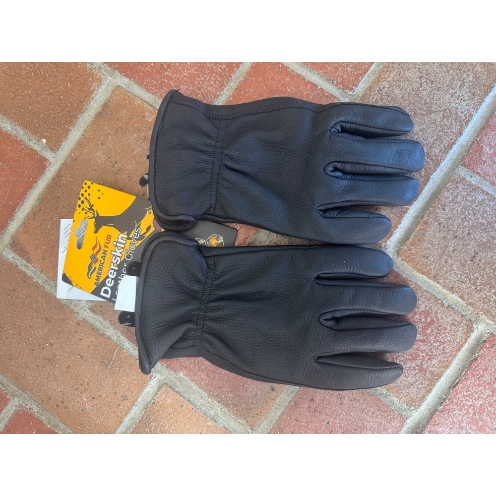 American Fur Deerskin Leather Gloves Black 3M‎ Thinsulate Lined XL DFB00541WL